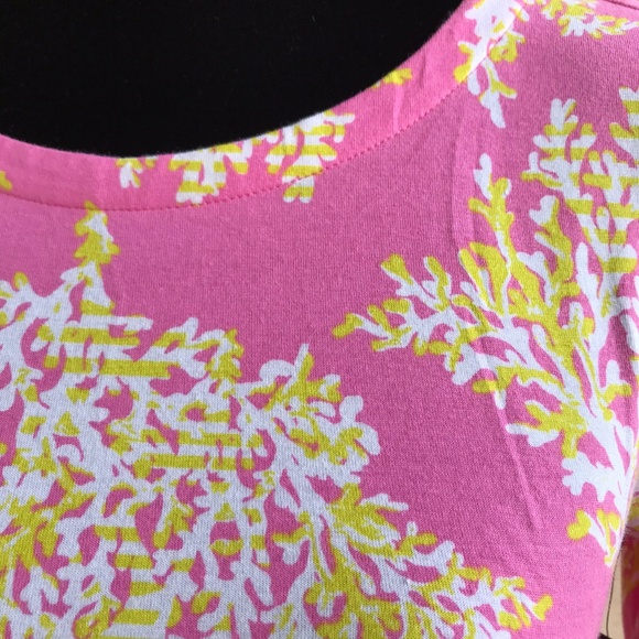 Crown & Ivy Pink Coral Print Dress Lime NEW NWT XS - Picture 2 of 6